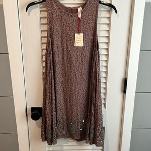 Anthropologie NWT Raga Hanna Beaded Swing Dress Sequins, Sleeveless Women’s M